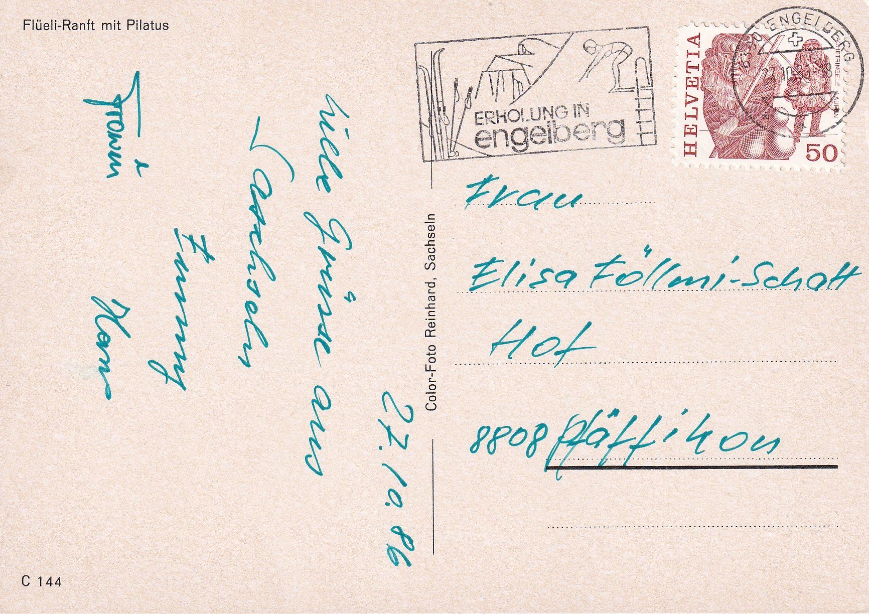 Cartoline postali: Flüeli-Ranft mit Pilatus /ay – Usato da Hombrechtikon venduto da Rudolf07 1
