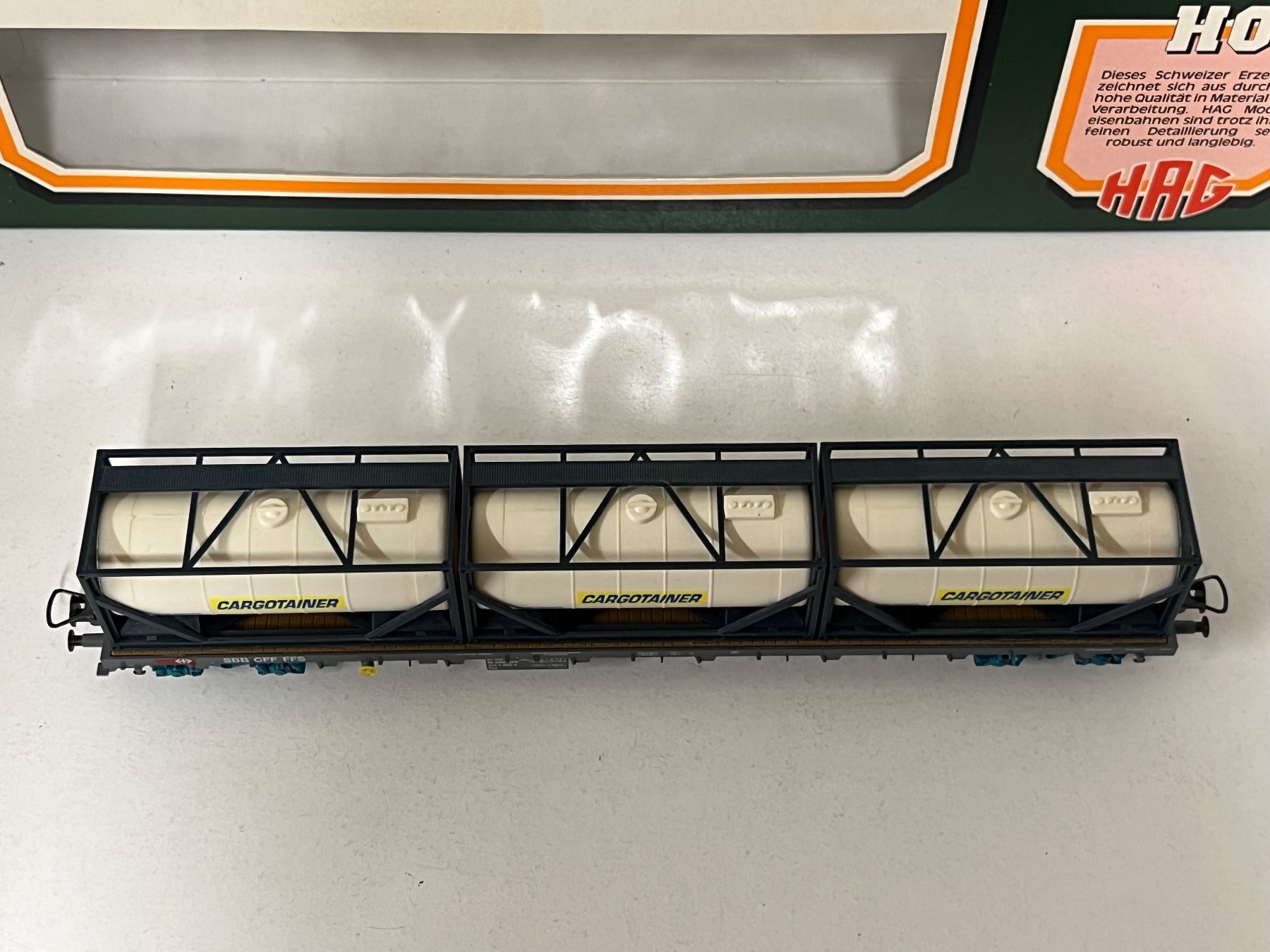 Hag Modellini di ferrovie: HAG Nr. 397  Cargotainer HO DC SBB CFF FFS – Usato da Geroldswil venduto da TopTrain54 5