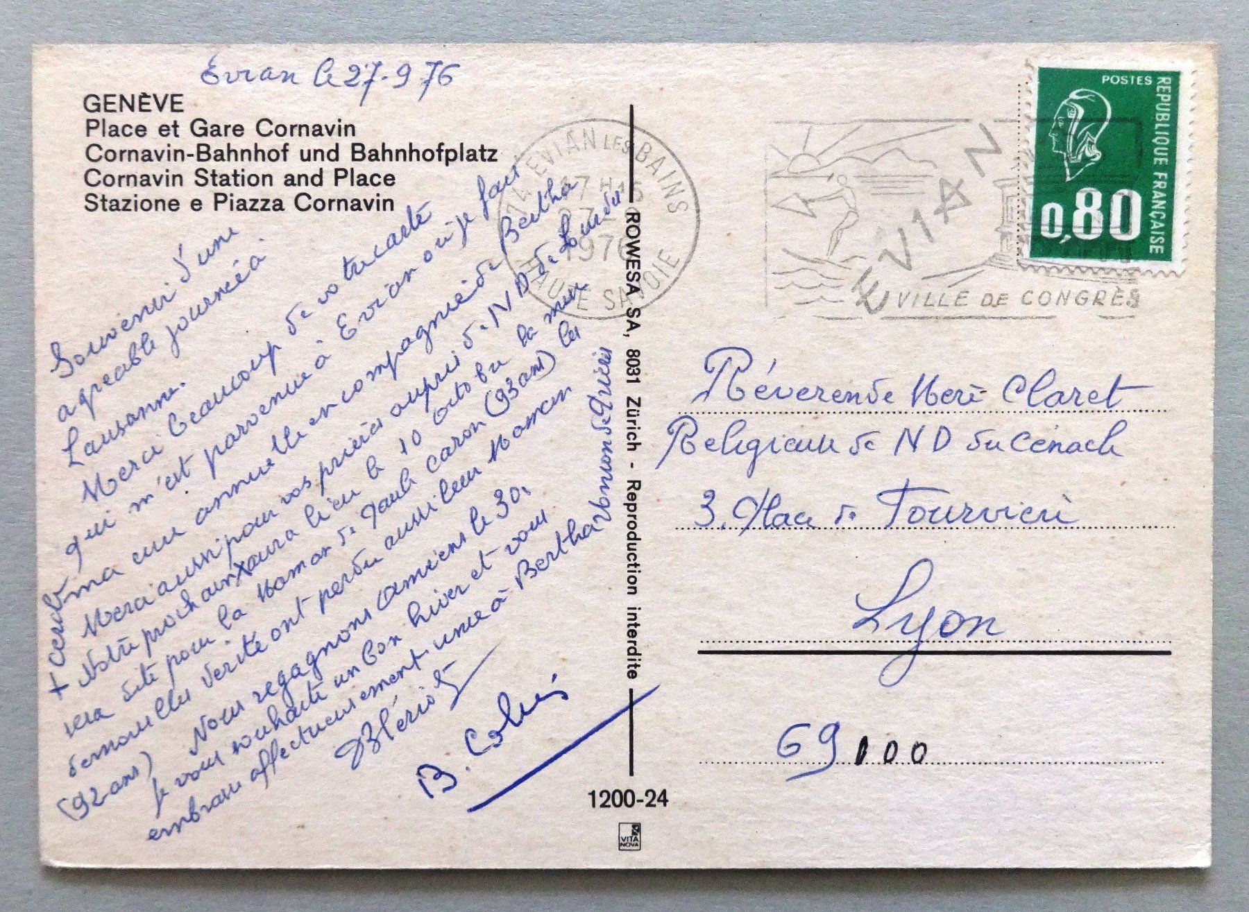 Cartoline postali: Genève - Place et Gare Cornavin – Usato da Fétigny venduto da Billy2miny 1