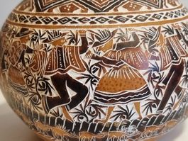 Peru Mate Burilado Kalebasse Figur Handarbeit Folk Art