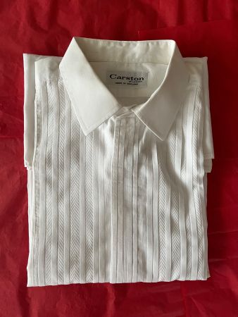 SmokingHemd, Weiss, Carston of London XL 17.5 - 44, vintage