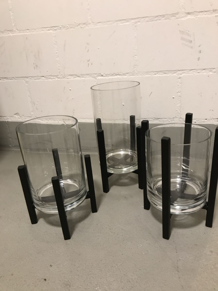 Tutte le decorazioni: 3er Set Glaswindlichter mit Halterung, Top Zustand – Usato da Winterthur venduto da NaNa24