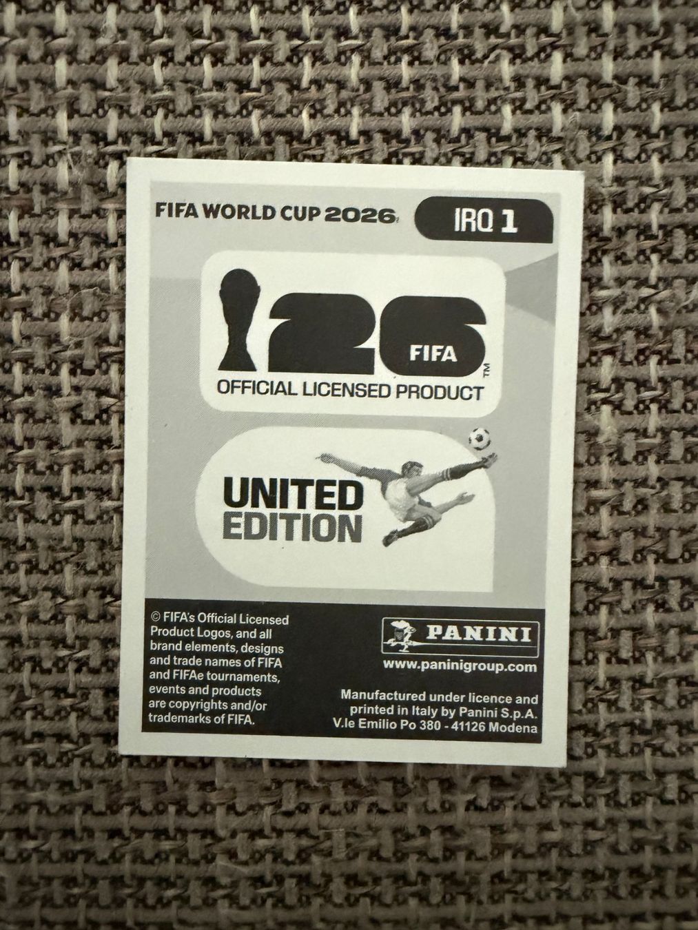 Panini Carte collezionabili: FIFA WM 2026 Panini IRQ 1 – Usato da Egg b. Zürich venduto da pie_9jrw 1
