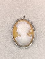 Jugendstil 800er Silber Gemme Anhänger,Brosche kein Plastik