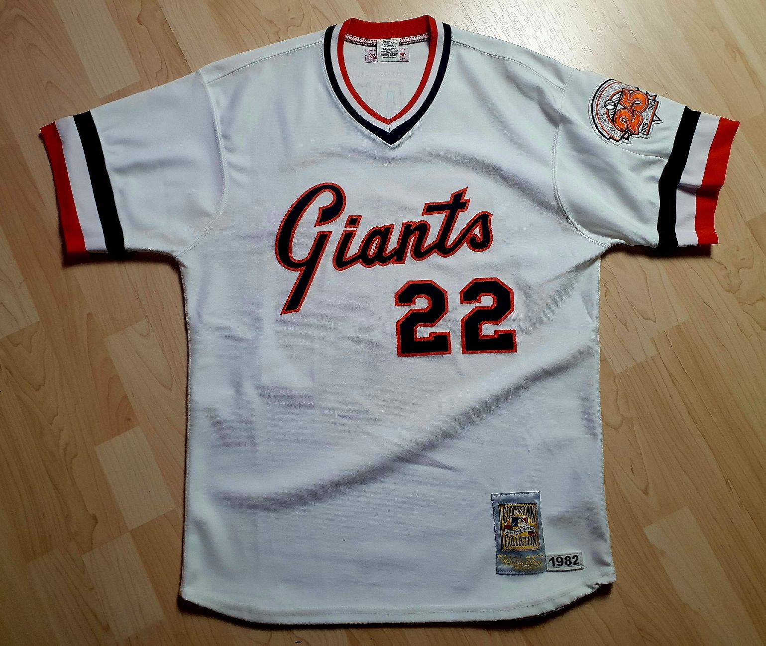 Mitchell & Ness Canottiere & Pantaloni: Mitchell & Ness Giants Clark 22 Jersey Gr. L – Nuovo (secondo la descrizione) da St. Gallen venduto da CaliSunshine