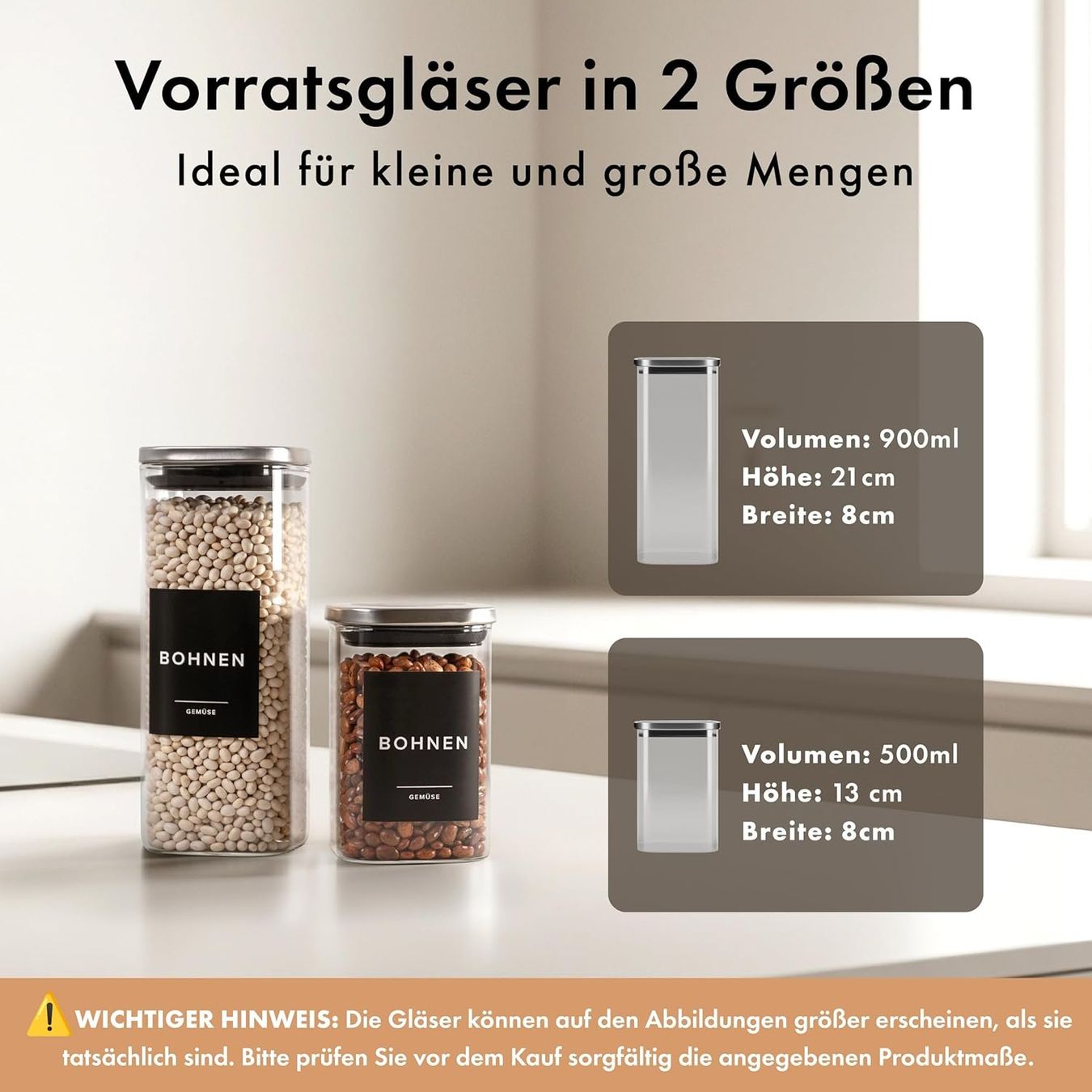 Bicchieri: Vorratsgläser Set mit Edelstahl Deckeln – Nuovo e nell'imballaggio originale da St. Gallen venduto da sch_zsz7 1