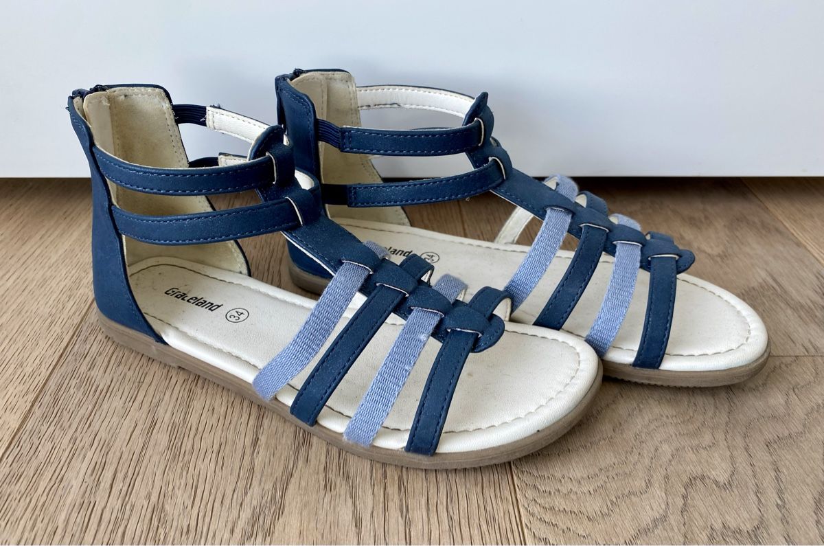 Schuhe für Mädchen: Riemchen-Sandalen blau Gr. 34 – Gebraucht aus Cham von Contuc