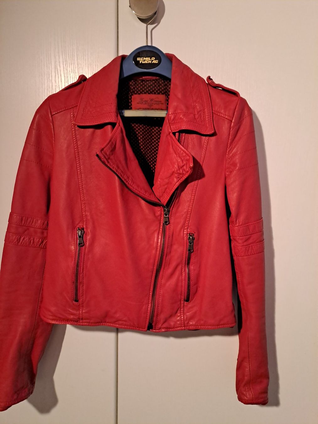 Zara Giacche: Lederjacke, rot, Zara, Gr. S – Usato da Frauenfeld venduto da Andadaa