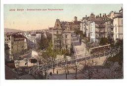 Zürich 3 -  Stadt - Drahtseilbahn zum Polytechnikum - 1908