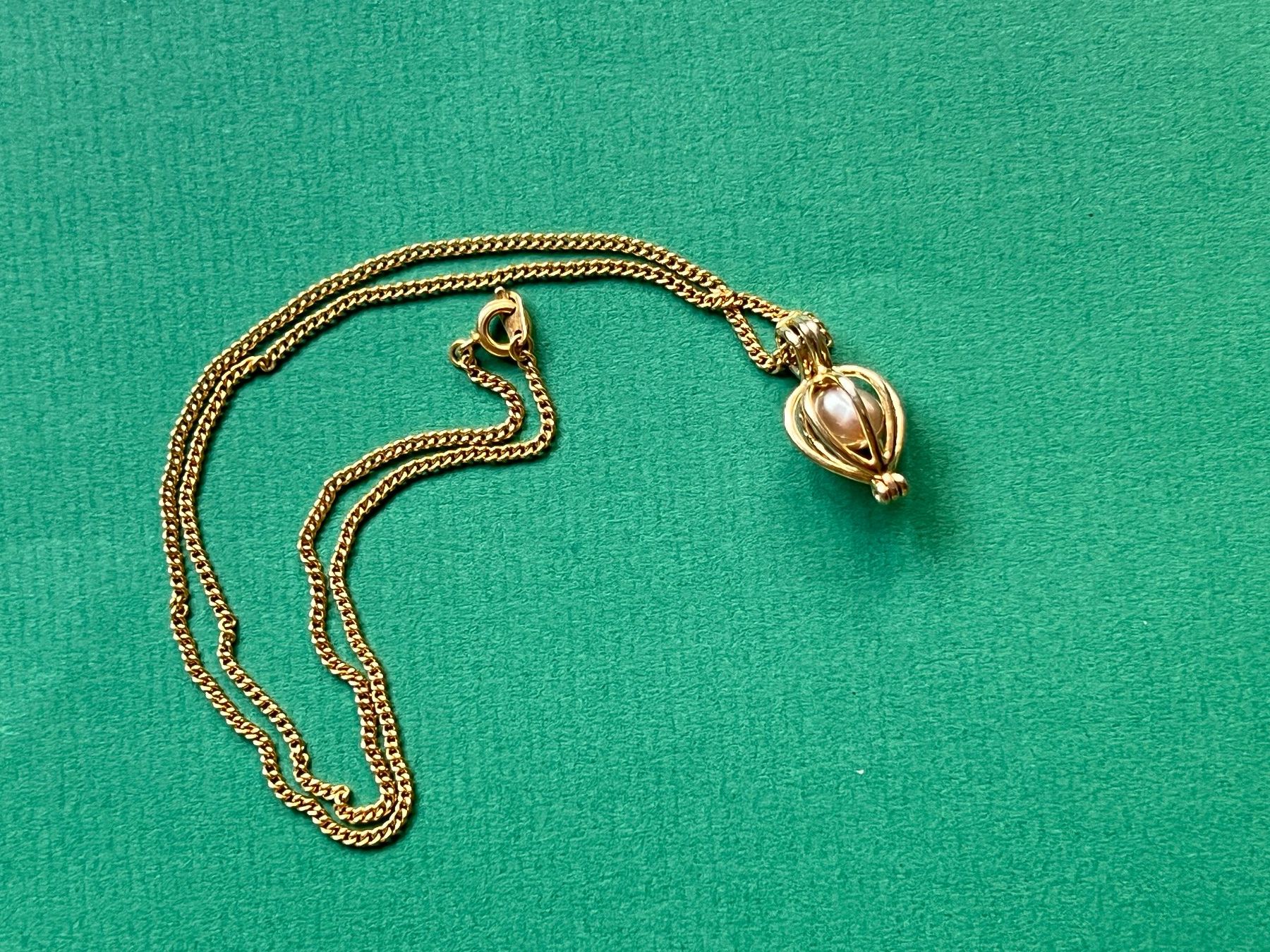 Ketten: Goldkette mit Perlenanhänger, Vintage, elegant – Gebraucht aus Laufen von Futuremarket 5