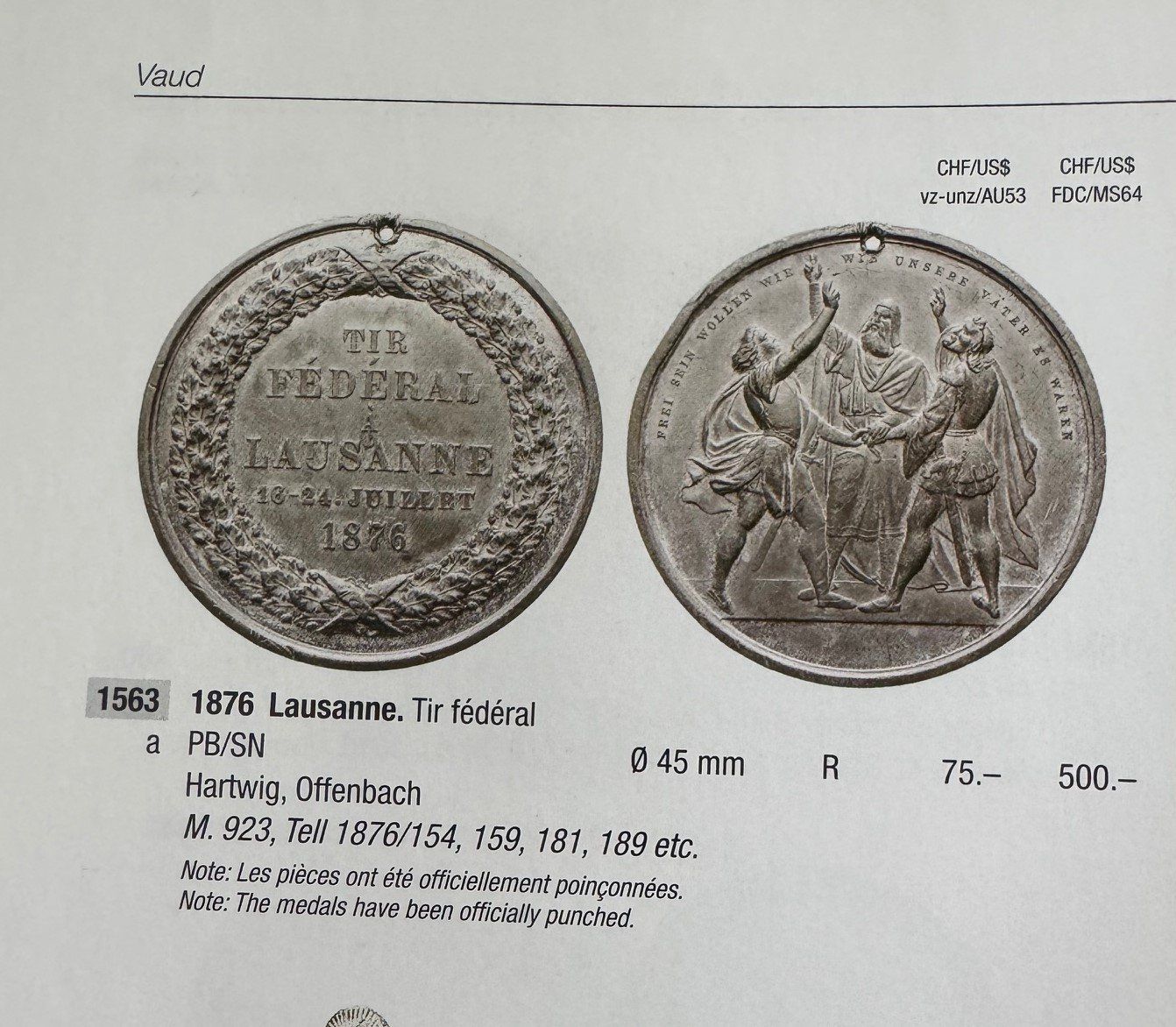 Medaillen: 1876 Schützenmedaille Lausanne – Gebraucht aus Kirchberg SG von Zenhad69 2