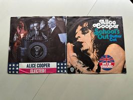 ALICE COOPER tolle Singles Schoo's out Elected Kult Glam