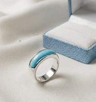 Silber 925 Ring mit Türkis-Optik Inlay - Neu