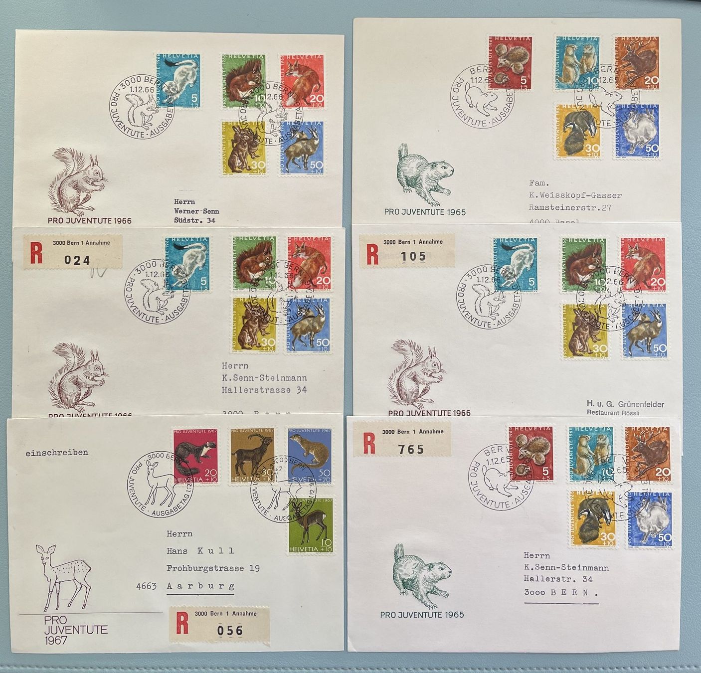 Tutti i francobolli: 12 gelaufene  Pro Juventute FDC – Usato da Eggersriet venduto da stamp303 1