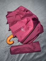 Emporio Armani Regenschirm Bordeaux Vintage mit Holzgriff