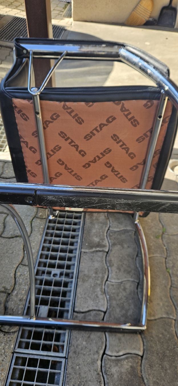 Sitag Sedie: Sitag Bürostuhl Freischwinger, Leder - schwarz – Usato da Belp venduto da Ginus85 5