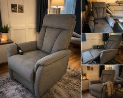 Grauer Sessel verstellbar