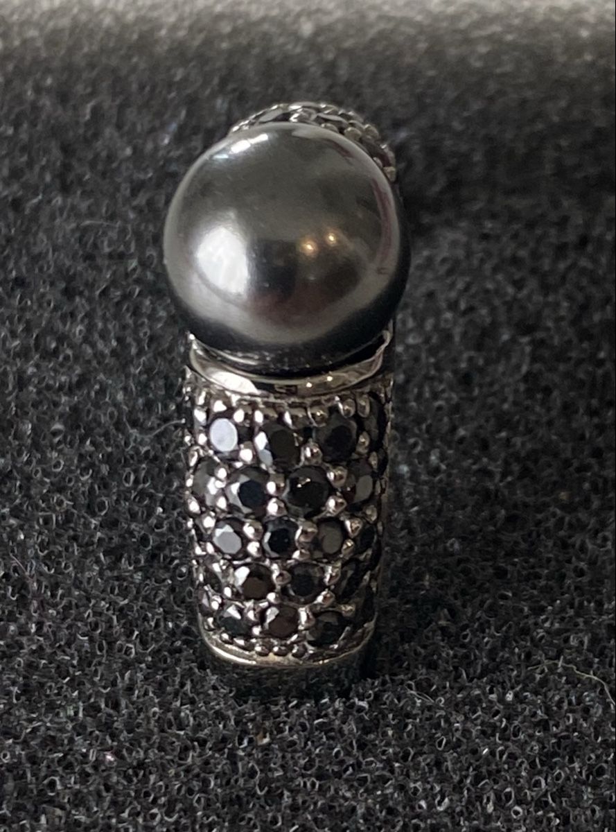 Anelli: Silber Ring  Grösse 53/54 mit schwarzen Steinen + Perle  – Nuovo (secondo la descrizione) da Engelburg venduto da Lallylala 2