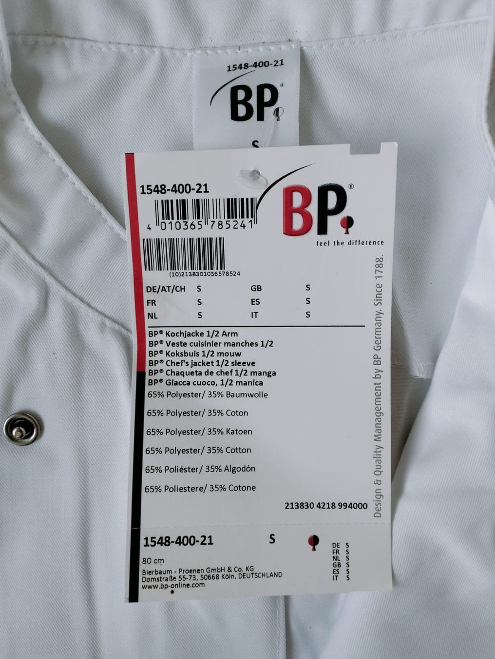 Grembiuli: BP Kochjacke Kochschürze Schwarz Gr. S – Nuovo e nell'imballaggio originale da Uerkheim venduto da Kaufoption 3