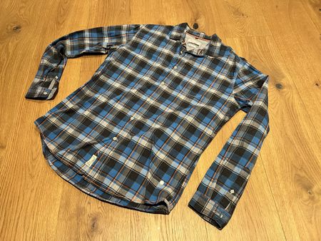 Herrenhemd Paul Casual Gr. M, Slim Fit Karo blau/grau Top Zu