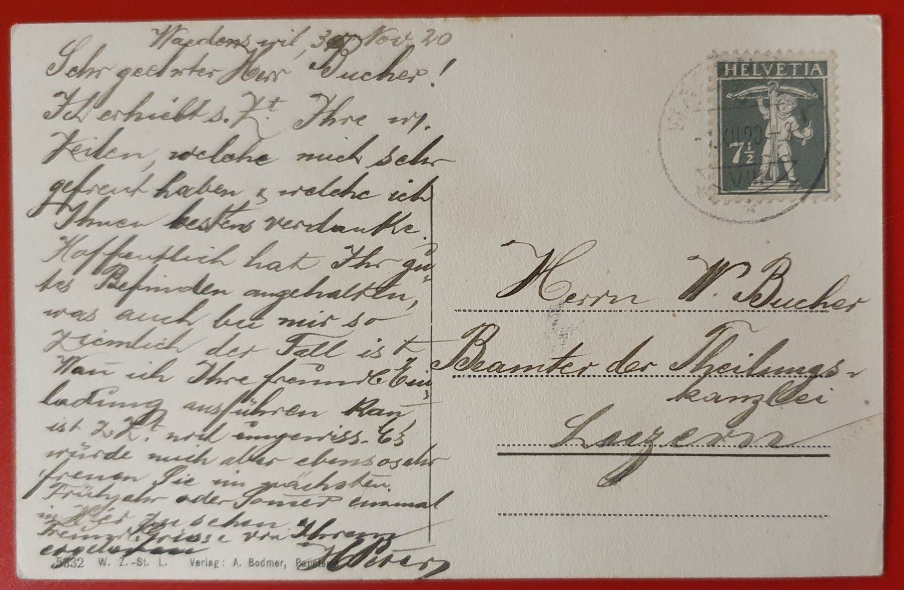 Cartoline postali: Wädenswil 1920 – Usato da Kreuzlingen venduto da Rschweiz1 1
