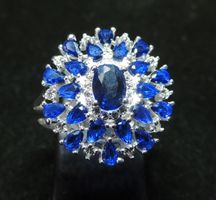 Rhodinierter Silber 925 Fingerring mit Zirkonia