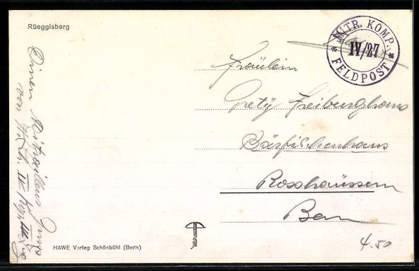 Cartoline postali: AK Rüeggisberg, Ortsansicht mit Feldern – Usato da Berlin venduto da bartko-reher 1