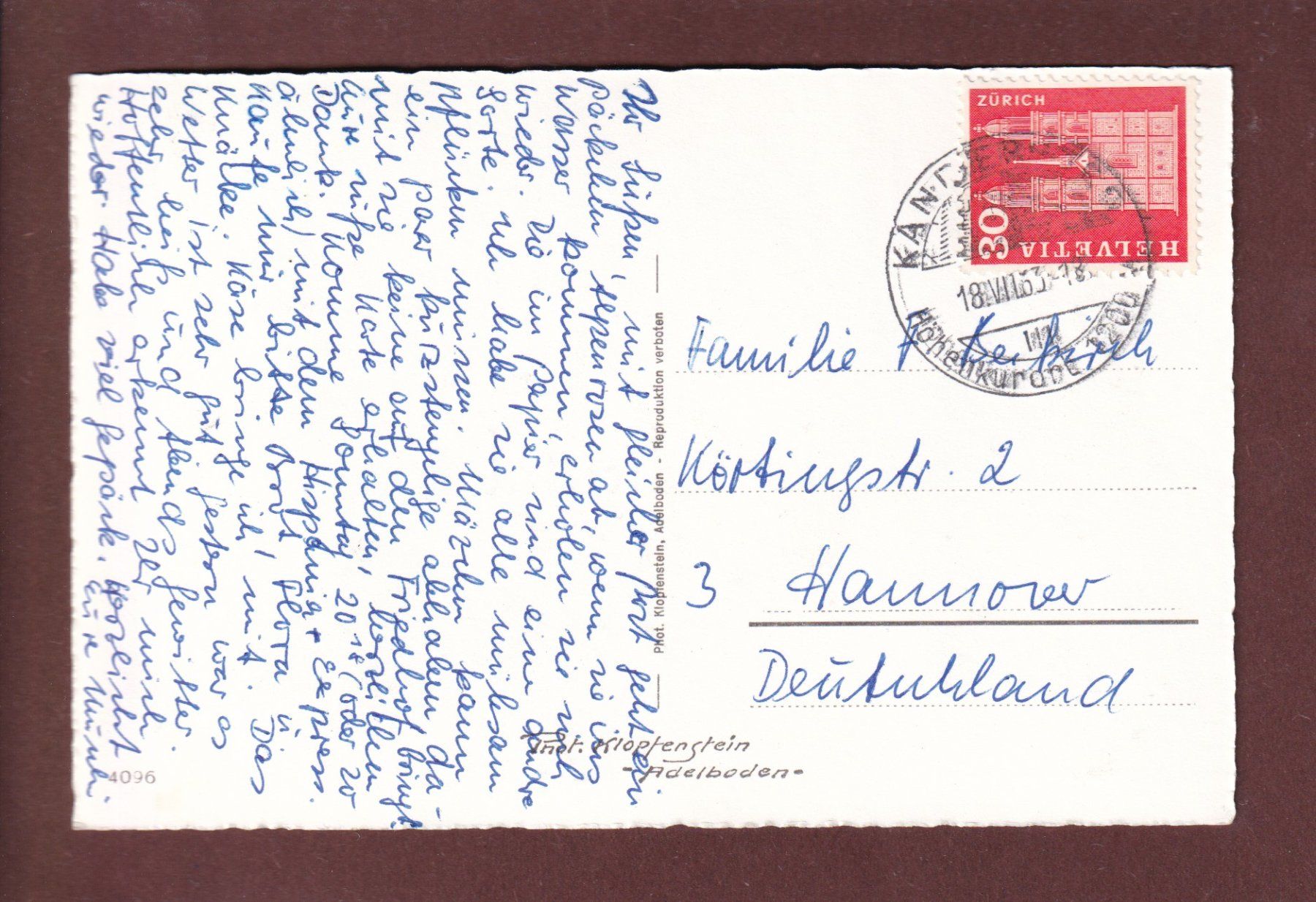 Cartoline postali: LÖTSCHENTAL - 9 Bilder - 1963 – Usato da Pully venduto da nicecards 1