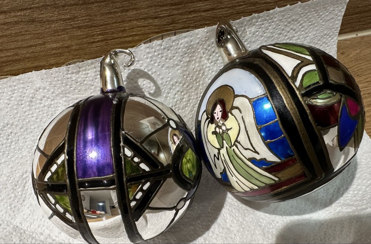 Tutte le decorazioni: Weihnachtskugeln, 2er Set, Glas, Handbemalt, Vintage Stil – Usato da Oberentfelden venduto da vilibrand 1