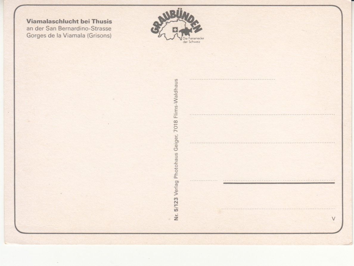 Cartes postales: Viamala ca. 1980 – D'occasion à Bürglen TG par StampGraf 1