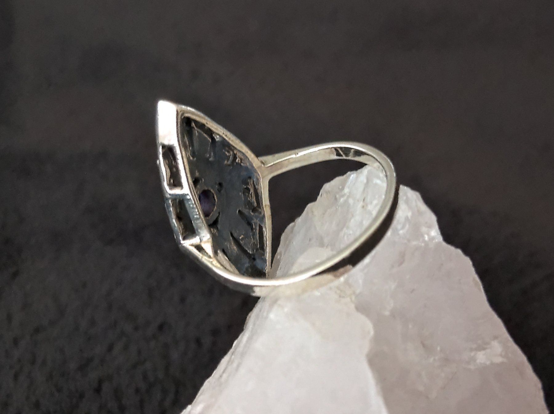 Anelli: Ring Silber 925 mit lila Stein – Usato da Istighofen venduto da Ringparadies 2