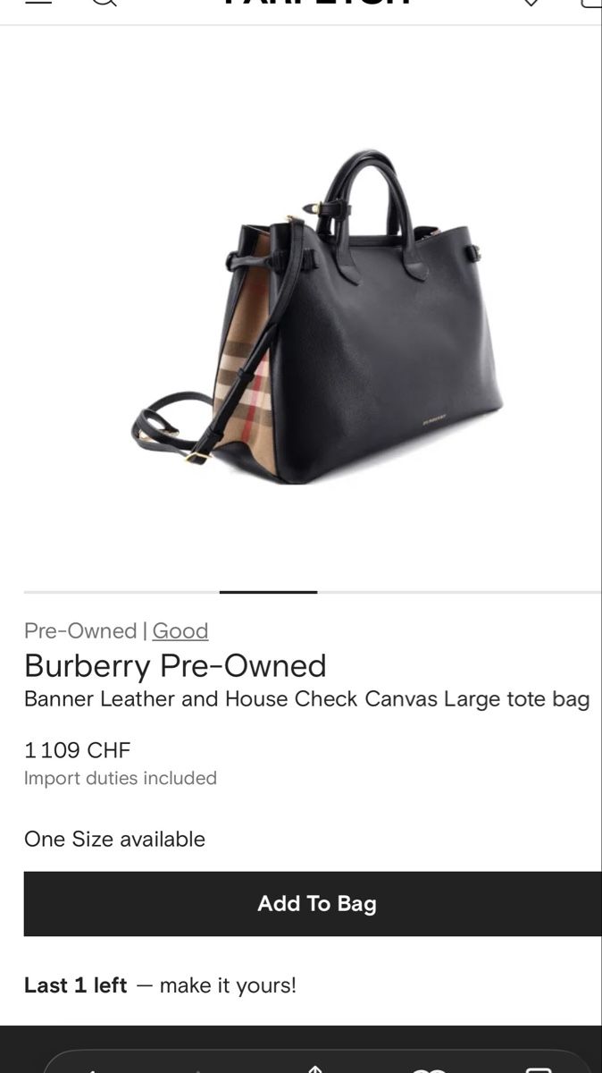 Burberry Borse da donna: Burberry bag - Banner leather and canvas – Usato da Laupen BE venduto da Smythe 7