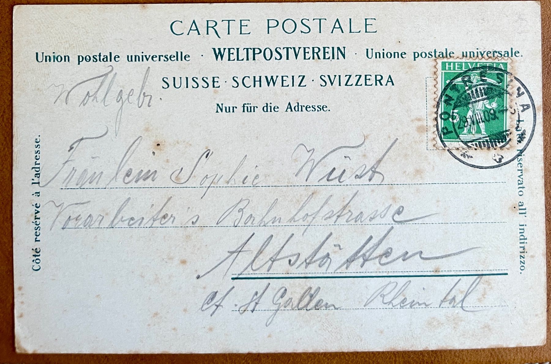 Cartoline postali: PONTRESINA - mit Piz Palü 1909 – Usato da Lutry venduto da Ediego 1
