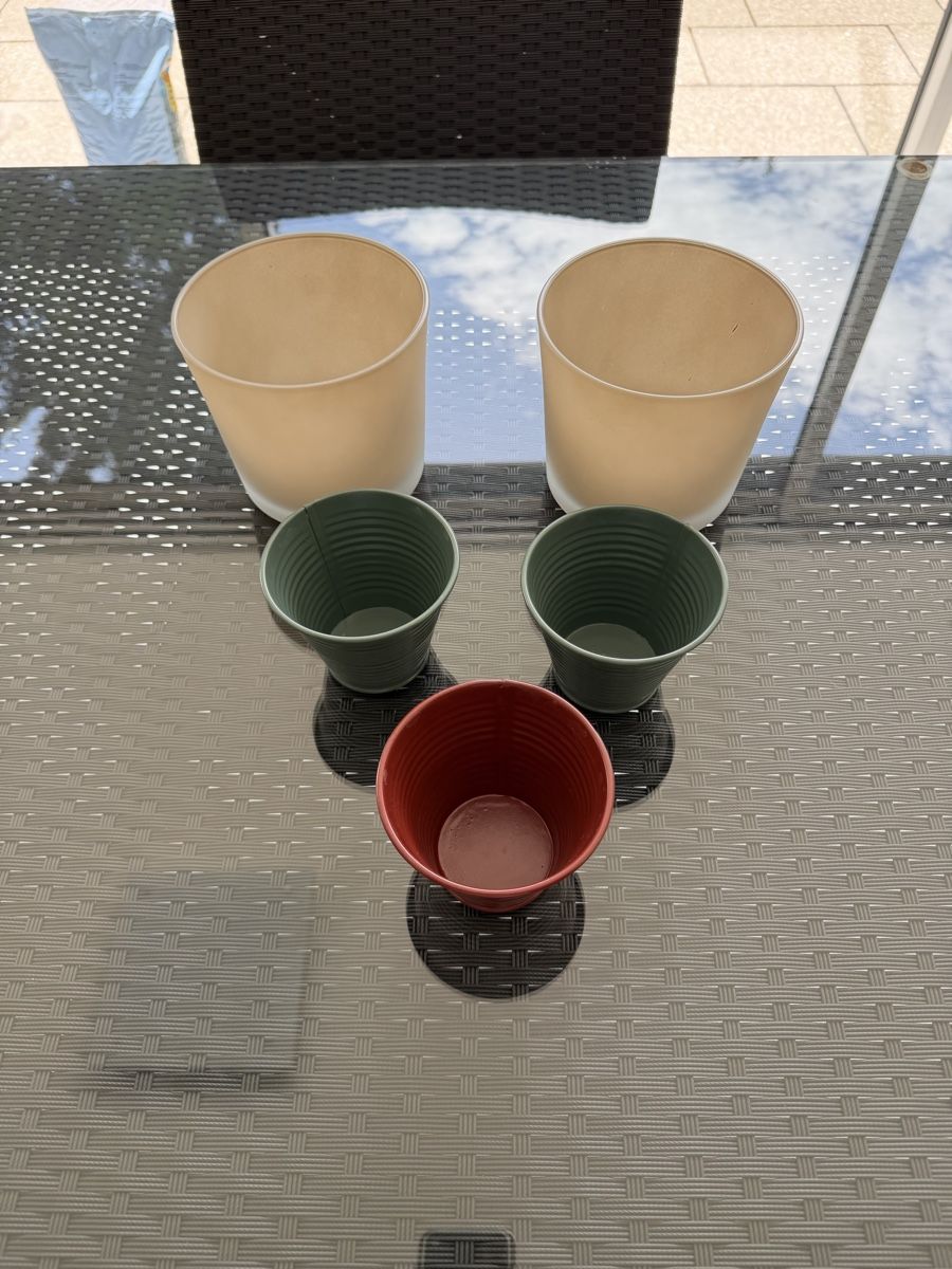 Pots de fleurs: 5 Blumentöpfe/Pflanzentöpfe – D'occasion à Gockhausen par Dbielmann 1