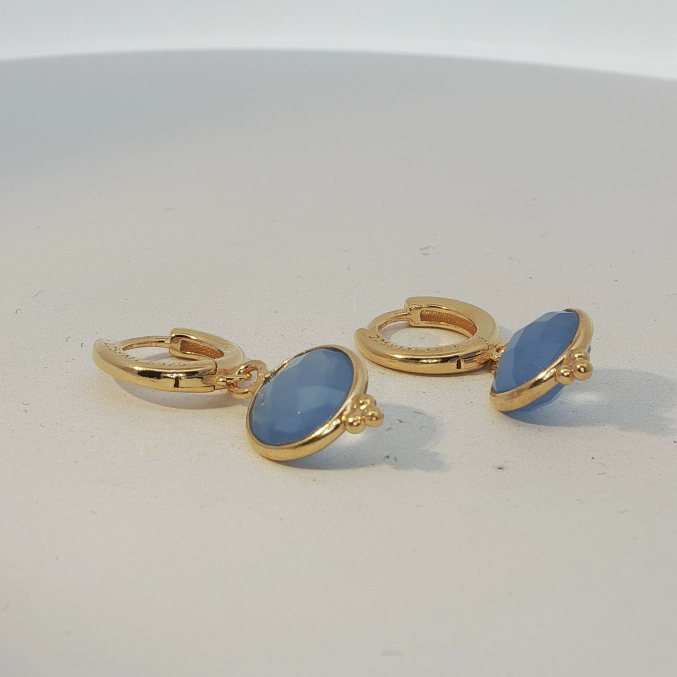 Olga Ribler Ohrringe & -stecker: Kreolen mit blauem Chalcedon – Neu (gemäss Beschreibung) aus Luzern von MonikaS03 1