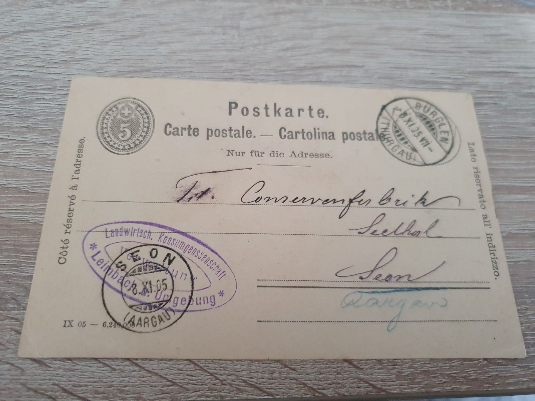 Tutti i francobolli: Ganzsache Bürglen - Seon – Usato da Balgach venduto da SIMEON27