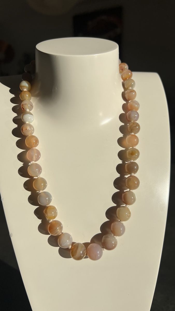 Catenine: Collier élégant perles agate naturelles – Nuovo (secondo la descrizione) da Nyon venduto da stylevintage79 3