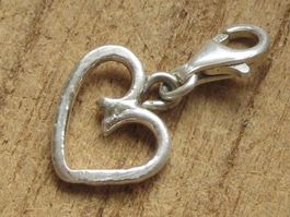 kleiner Designer Herz Anhänger Silber 999 / 925