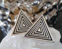 OHRRINGE DREIECKIG SILBER 800 925
