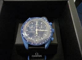 Omega Swatch Speedmaster Moonwatch blau Mission to Neptun