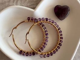 Créoles en améthyste - Amethyst Creolen