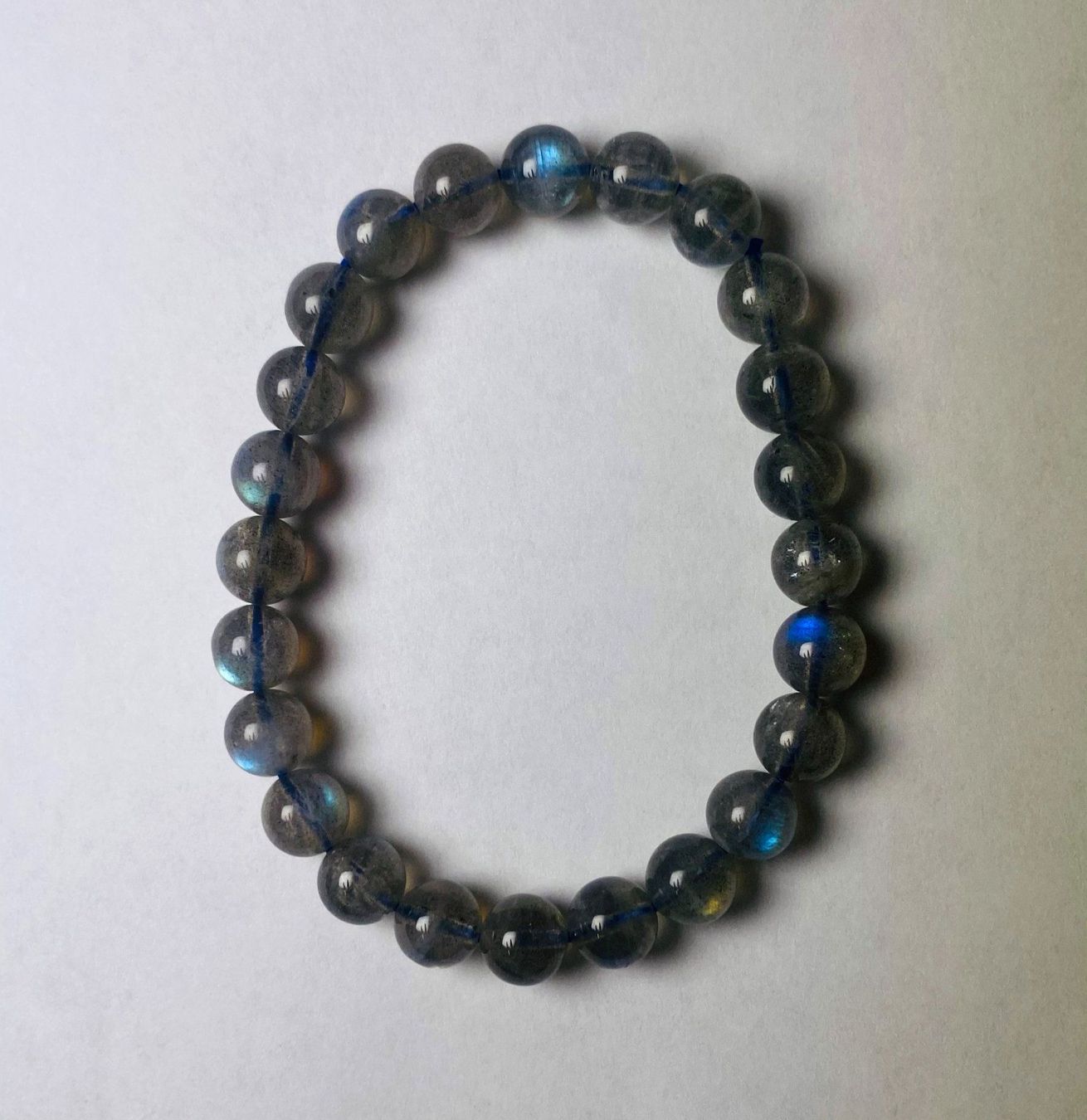 Bracciali & Braccialetti: Labradorit-Armband auf Stretchband – Nuovo e nell'imballaggio originale da Matten b. Interlaken venduto da kero71 3