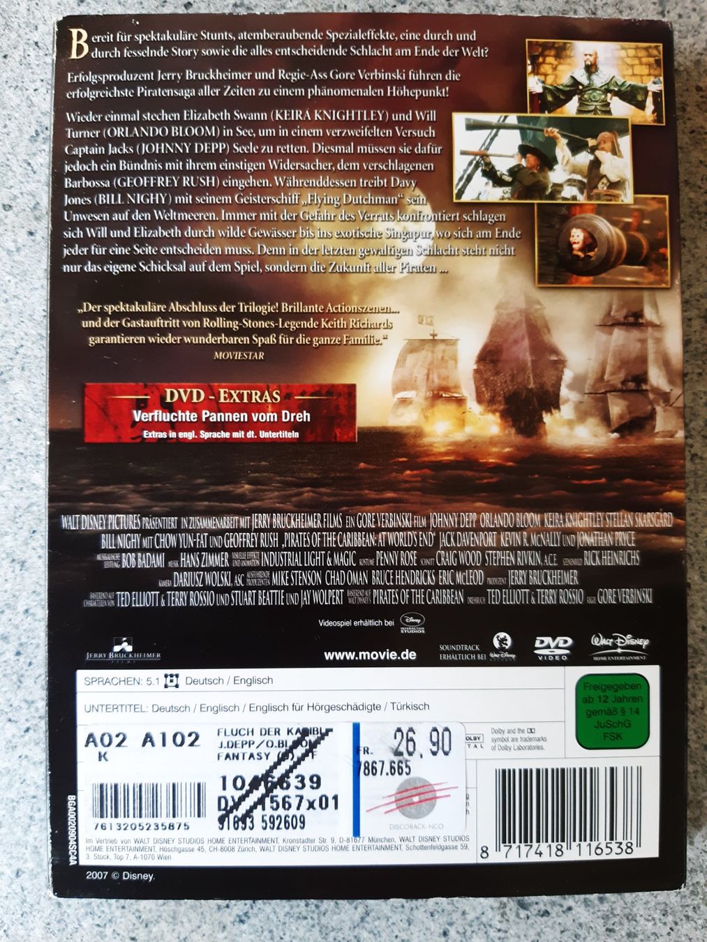 Alle DVDs: Fluch der Karibik - Am Ende der Welt – Gebraucht aus Domat-Ems von nugipuff 1