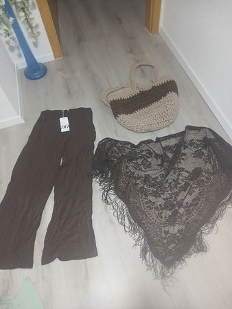 Zara Hose Gr.M,Strandkleid,strand tasche Handmade.
