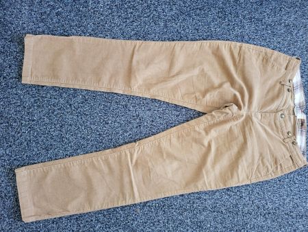 Beige elastische Damenhose Manschester-Stoff