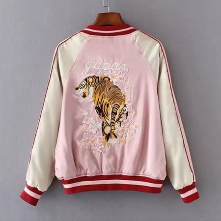 Bomberjacke mit Stickerei Okinawa und Japan Grösse S