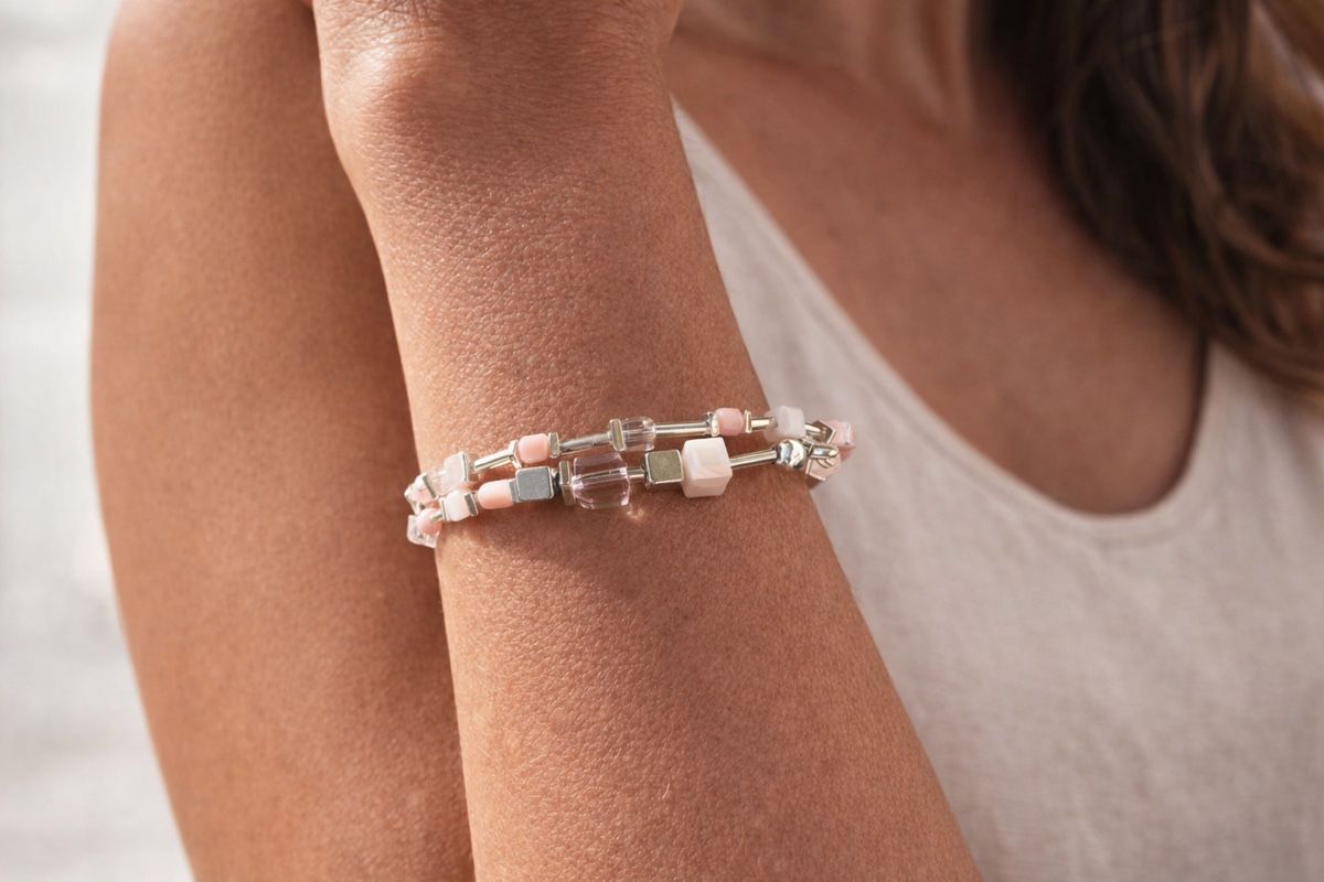 Armbänder & -reifen: Doppelarmband, silber, perlmutt, rosenquarz – Neu und originalverpackt aus Niederglatt ZH von Silberschmuck-design 1