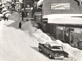 LEYSIN: Tagliaferri Sport avec oldtimer, cpa photo 1959