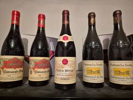 Cote Rotie Guigal et chateauneuf-du-Pape  5 bouteilles..1.-