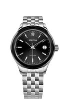 Herrenuhr Jowissa® Edelstahl Schwarz Silber 38mm Datum NEU